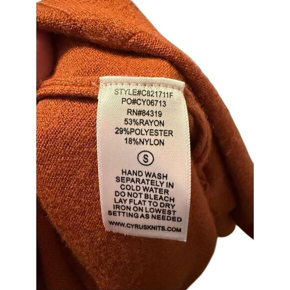 Cyrus Women’s hoodie midi cardigan open sweater sz small rust brown earth color - Picture 6 of 6
